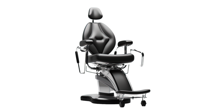 Modern black dentist chair on white or transparent background - Powered by Adobe