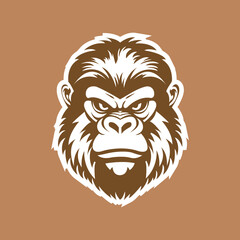monkey face negative space logo