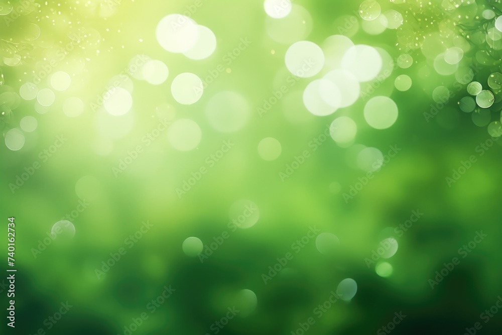 Poster Close up view of a blurry green background. Suitable for various design projects