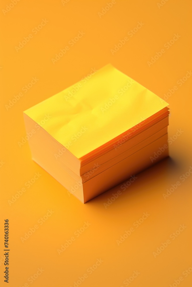 Poster A stack of yellow post it notes. Suitable for office and organization concepts