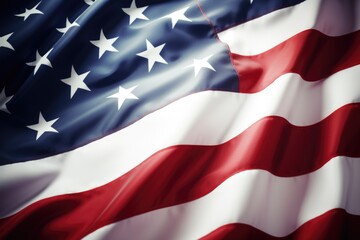 Detailed shot of a large American flag, perfect for patriotic themes