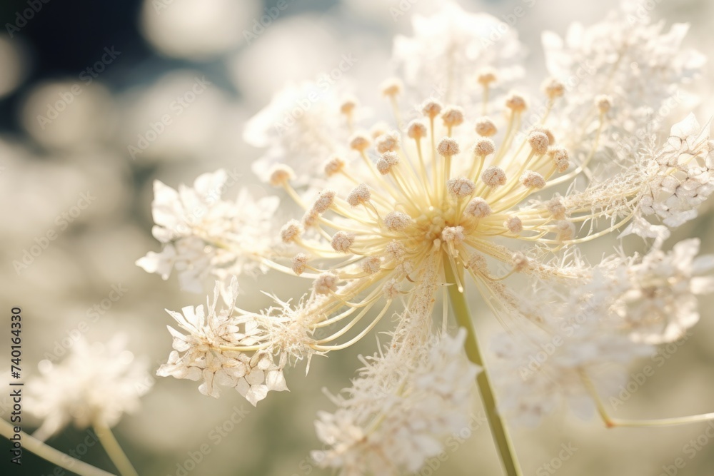Poster detailed close up of a flower with a blurred background. suitable for various design projects