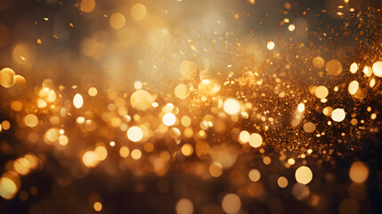Lights grunge background gold glitter,,
New year celebration festive background with falling confetti and bokeh lights
