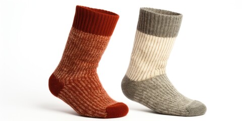 Two pairs of colorful socks neatly arranged side by side. Perfect for fashion or laundry concepts