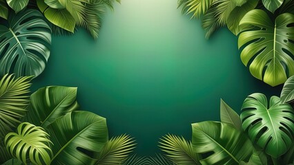 Tropical palm leaves, jungle leaf seamless floral pattern background