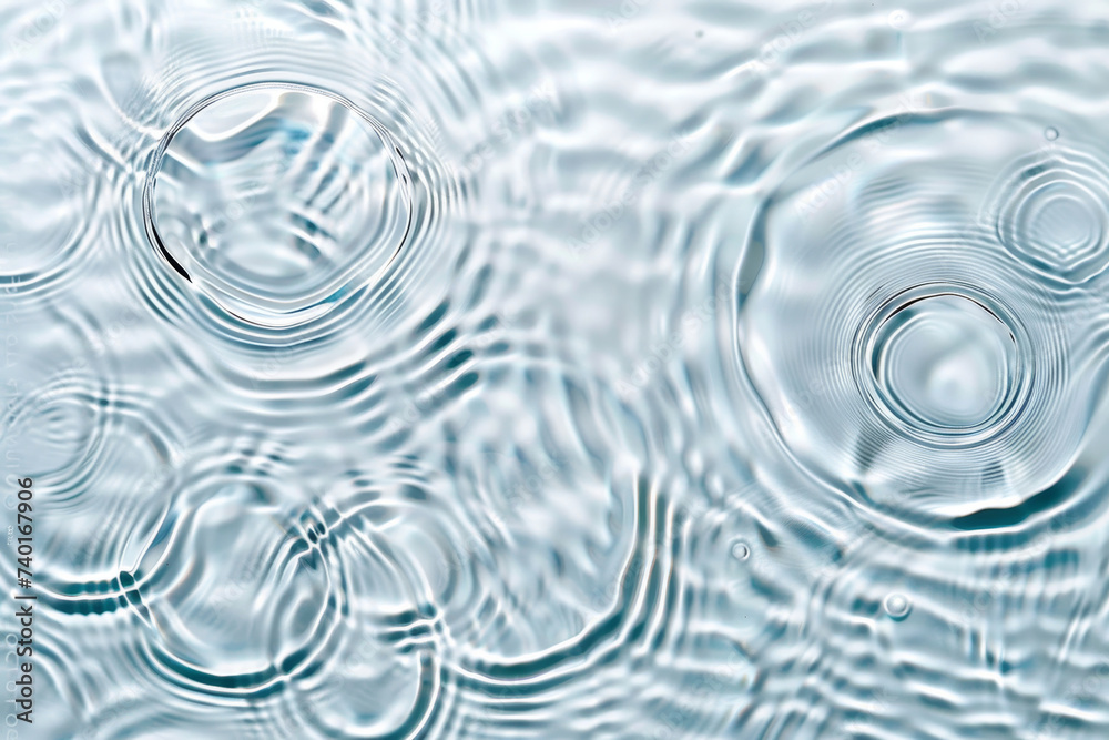 Leinwandbilder water surface with circles caused by various disturbances. the ripples and concentric patterns creat