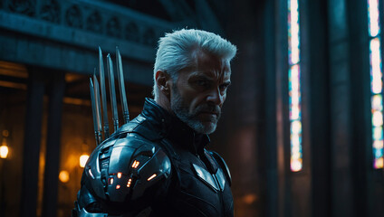 Dark portrayal of Marvel's Cyborg Wolverine