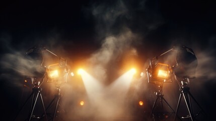 Bright stage lights in a group, perfect for event and entertainment themes