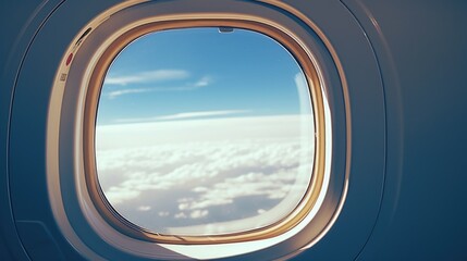 Fototapeta premium A peaceful view of the sky through an airplane window, perfect for travel concepts
