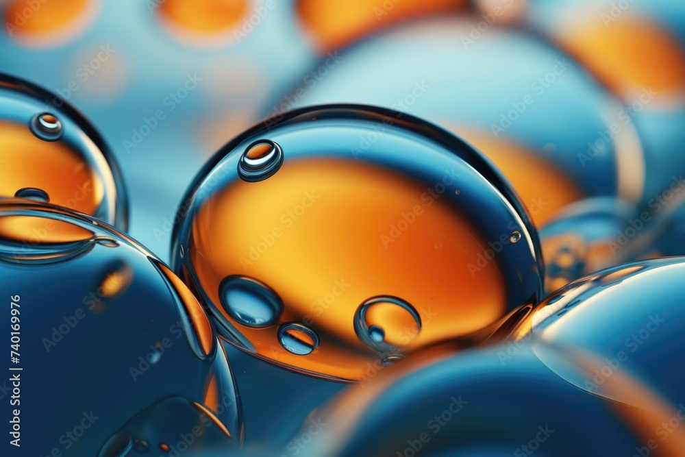 Poster close up of a bunch of bubbles, ideal for backgrounds or abstract concepts