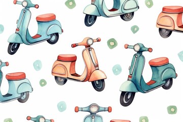 Kids Pattern Colored Motorcycles