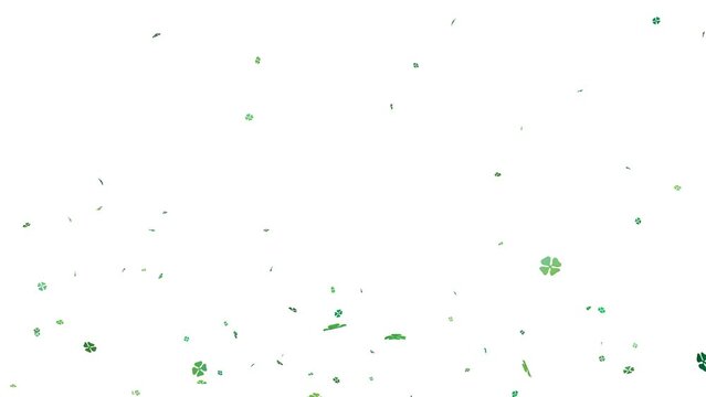 explosion de trèfles verts à quatre feuilles - rendu 3D - canal alpha séparé