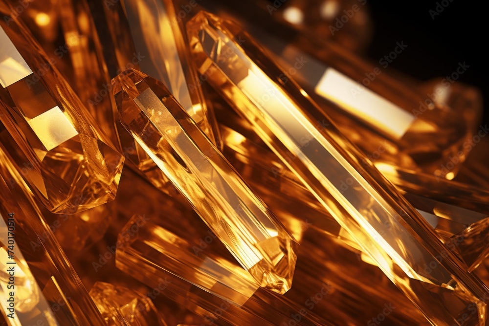 Poster A detailed view of a cluster of crystals. Ideal for science or geology related projects