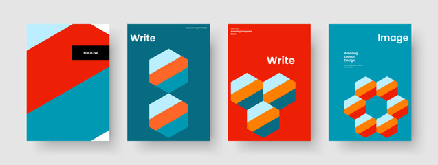 Fototapeta premium Modern Report Layout. Geometric Poster Template. Isolated Book Cover Design. Business Presentation. Flyer. Background. Banner. Brochure. Magazine. Portfolio. Notebook. Advertising. Journal. Catalog