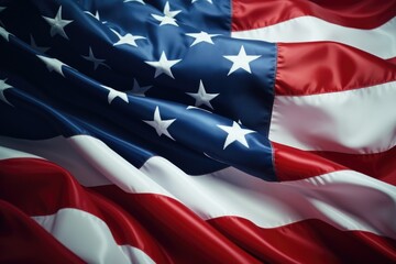Fototapeta premium Detailed view of a large American flag. Ideal for patriotic designs