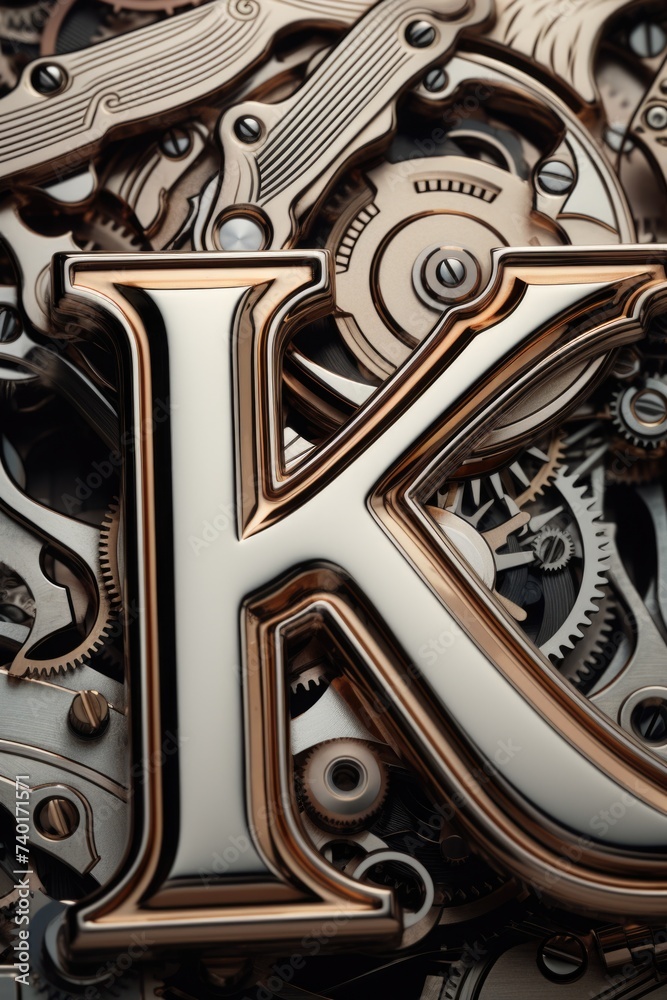 Poster close up of the letter k on a clock, suitable for time management concepts