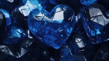 Close up of a bunch of blue diamonds. Perfect for luxury and jewelry concepts