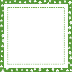 illustration, Saint Patrick holiday. Green clover shamrock Ireland tradition. Frame border
