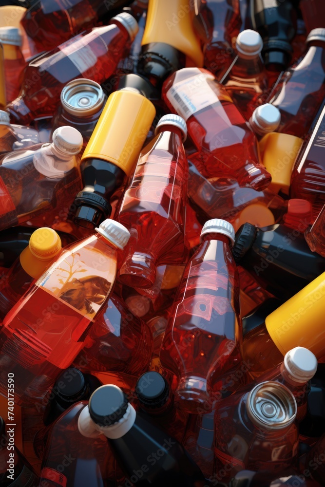 Poster Various bottles in different colors and sizes. Perfect for product displays