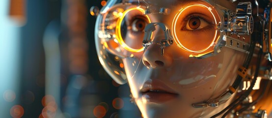 A Photorealistic Portrait of a Robot Girl. AI generated, Ai, generativ