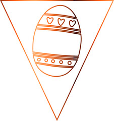 Flag with a gradient egg for Easter holiday decoration.