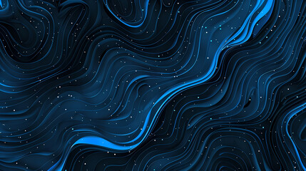Abstract Blue Waves With Glittering Particles
