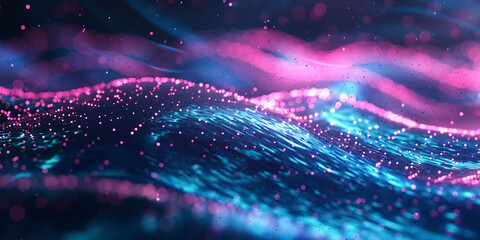 Abstract background with pink blue neon moving high speed - obrazy, fototapety, plakaty
