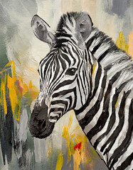Zebra abstract art painting