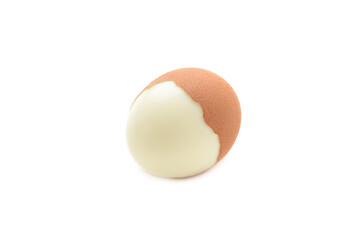 Boiled egg isolated on white background