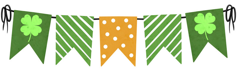 St. Patrick’s day bunting, garland, illustration