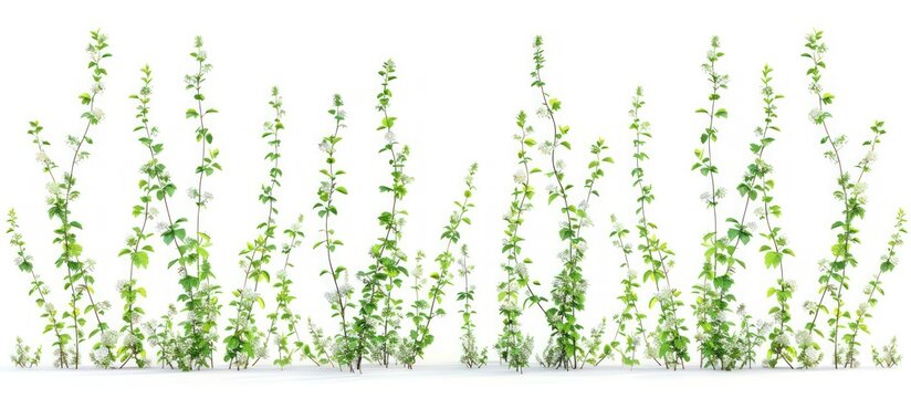 Green garden hornbeam plants isolated on white background. Generated AI image