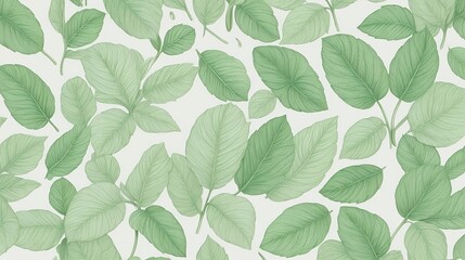 nature watercolor background lush green and delicate foliage seamless pattern.