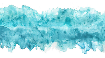 Aquamarine watercolor strip multilayered background - Powered by Adobe
