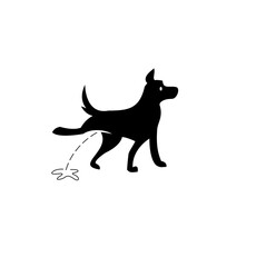 dog peeing silhouette vector illustration