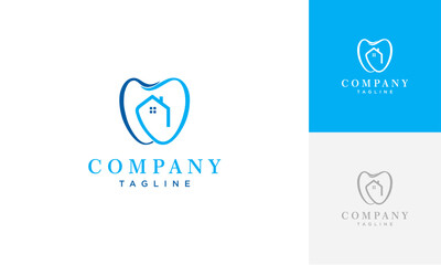 Dental House Logo Template Design Vector