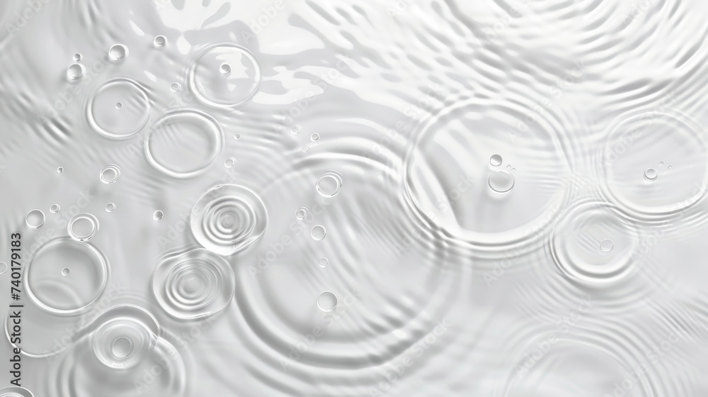Poster surface of water, showcasing the presence of numerous bubbles. The bubbles create an intriguing pattern on the waters surface
