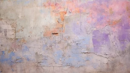 Wall murals Wall with peeling paint. Texture of old concrete wall for background. A dilapidated building wall in need of major repairs. Facade of a house with damaged plaster. Photophone for retro photography.