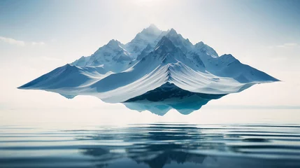 Crédence de cuisine en verre imprimé Himalaya Floating Ice Mountain: A Majestic Giant of the Ocean