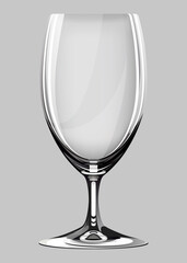 Alcohol glass. Transparent empty realistic mockup stemware for different drinks.  illustration