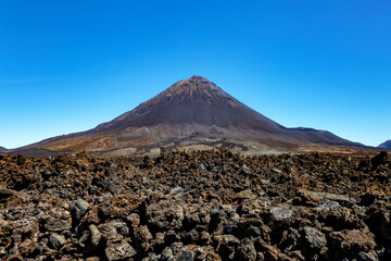 Volcano Pico do Fogo, Cha das Caldeiras, Island Fogo, Island of Fire, Cape Verde, Cabo Verde,...