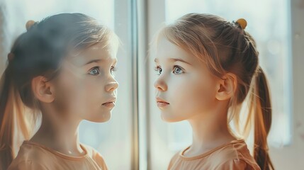 Girl developing her emotional intelligence. Concept exploring the mind, self-discovery, introspection, thinking process