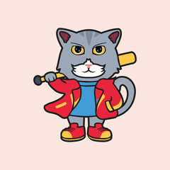 aggressive cat logo, vector cat logo 