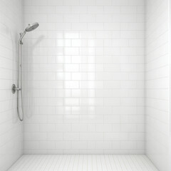 Empty white shower 