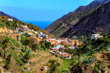 Fotobehang Chocoladebruin Village Vallehermoso, Island La Gomera, Canary Islands, Spain, Europe.  © Iryna Shpulak