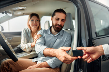 Car showroom. Buying, renting a car.