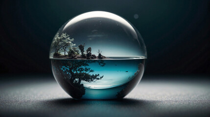 crystal ball in the water