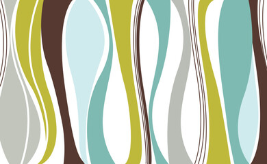 Seamless groovy 70s style pattern, Seamless vector for print or wrap. - stock illustration