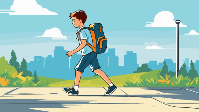 A child walking to school