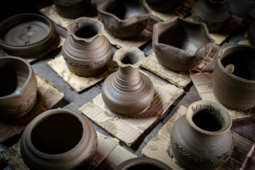 Handcraft Claypots, Thai Earthware ,Ko Kret island, Nonthaburi, Thailand.