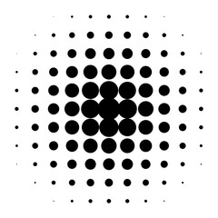 Circle halftone pattern. Monochrome halftone dots. Vector illustration